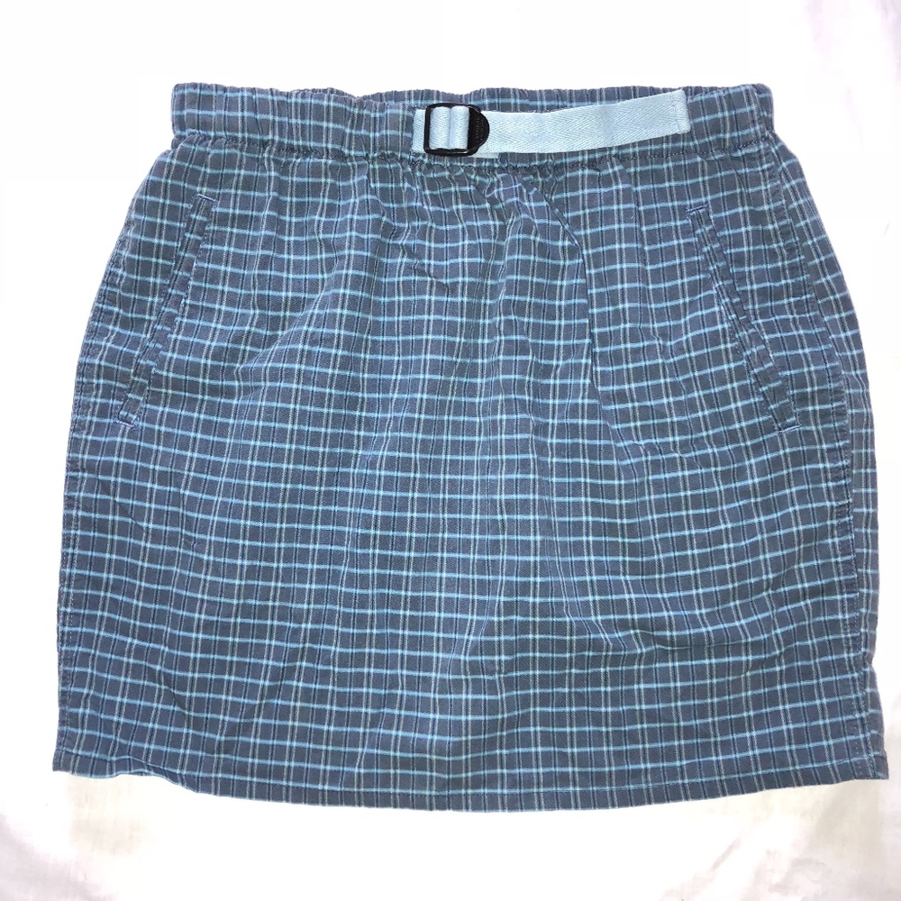 SMITH & HAWKEN Cotton blue plaid skirt